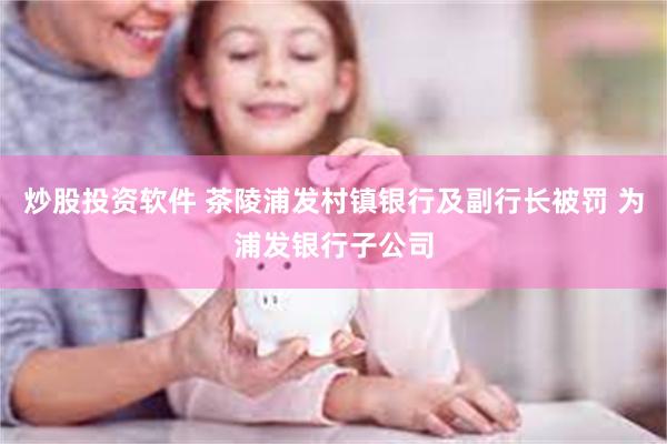 炒股投资软件 茶陵浦发村镇银行及副行长被罚 为浦发银行子公司